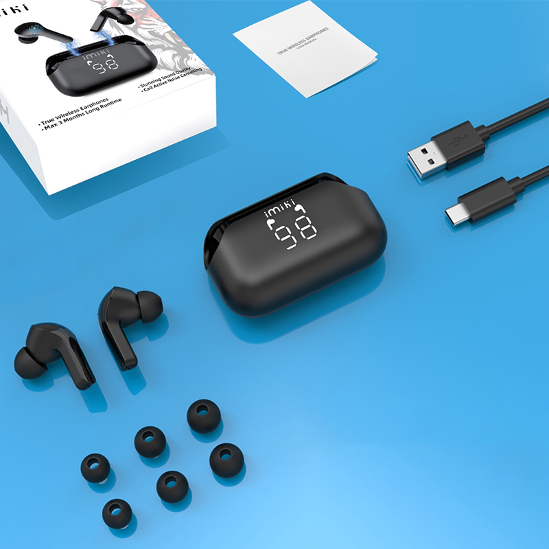 IMIKI T12 True Wireless Bluetooth Headphones IPX5 Waterproof and Sweatproof 90 Days Long Battery