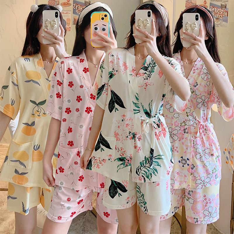 Women's Sleepwear 2023 Summer Short Sleeve Kimono Shorts Pajama Sets For Women Cute Print Suit Pyjama Homewear Pijama Mujer Home Clothes, 02
Women's Sleepwear 2023 Summer Short Sleeve Kimono Shorts Pajama Sets For Women Cute Print Suit Pyjama Homewear Pijama Mujer Home Clothes, 02