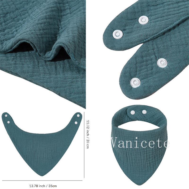35 color Baby six layer Crepe gauze saliva towel Adorable and Durable Cotton Triangle Bibs adjustable Washable Babys Babies T9I002334