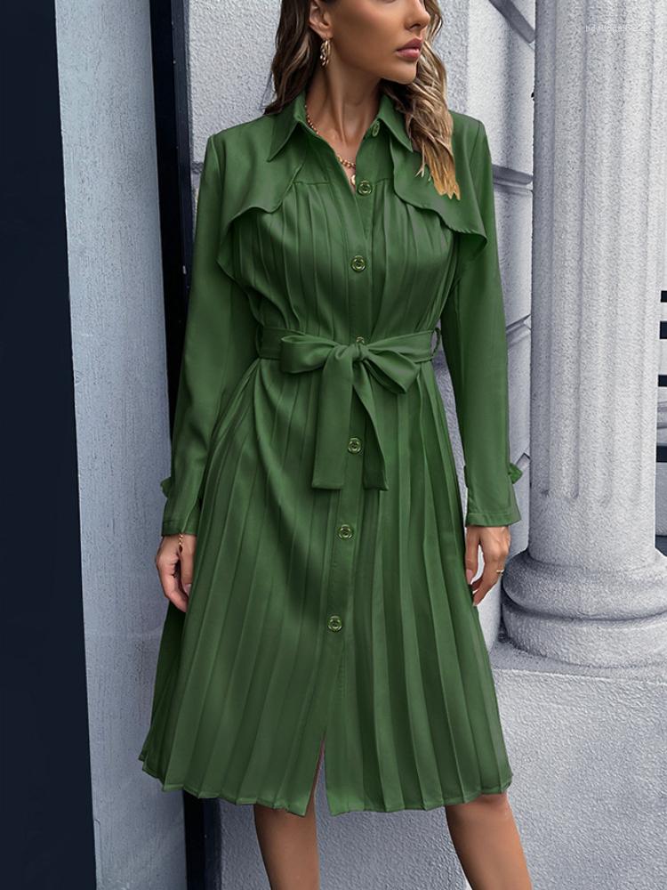 Casual Dresses Spring Autumn Elegant Fashion Shirt Collar Lace-up Pleated Skirt Office Lady Oversize Black For Women Clothing, Red
Casual Dresses Spring Autumn Elegant Fashion Shirt Collar Lace-up Pleated Skirt Office Lady Oversize Black For Women Clothing, Red