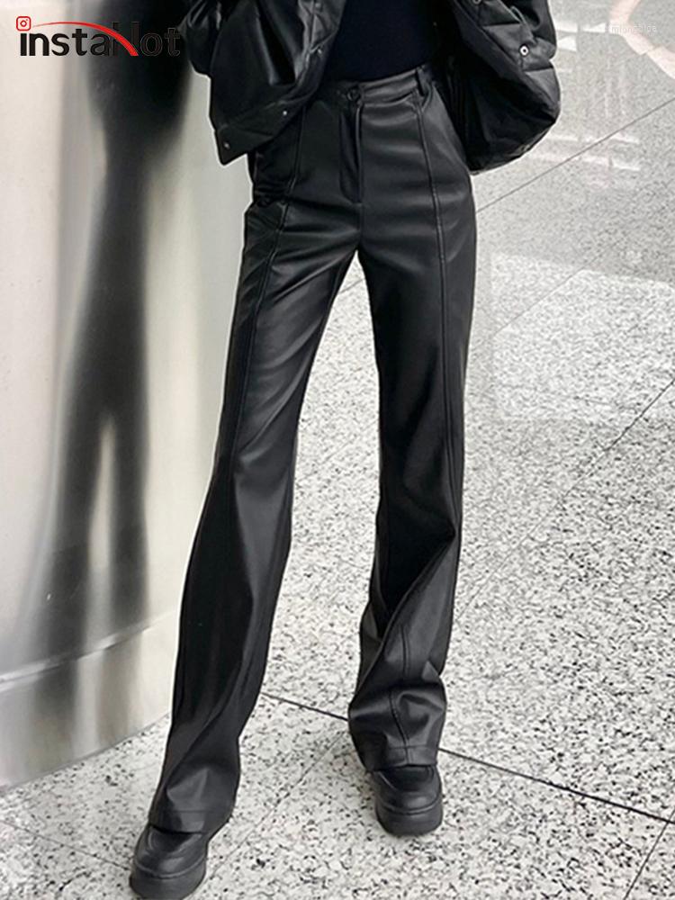 Women' Pants Insta Autumn Slim Faux Leather Straight Fashion High Street Casual Trousers PU Harajuku Waist Full Length, Black
Women' Pants Insta Autumn Slim Faux Leather Straight Fashion High Street Casual Trousers PU Harajuku Waist Full Length, Black