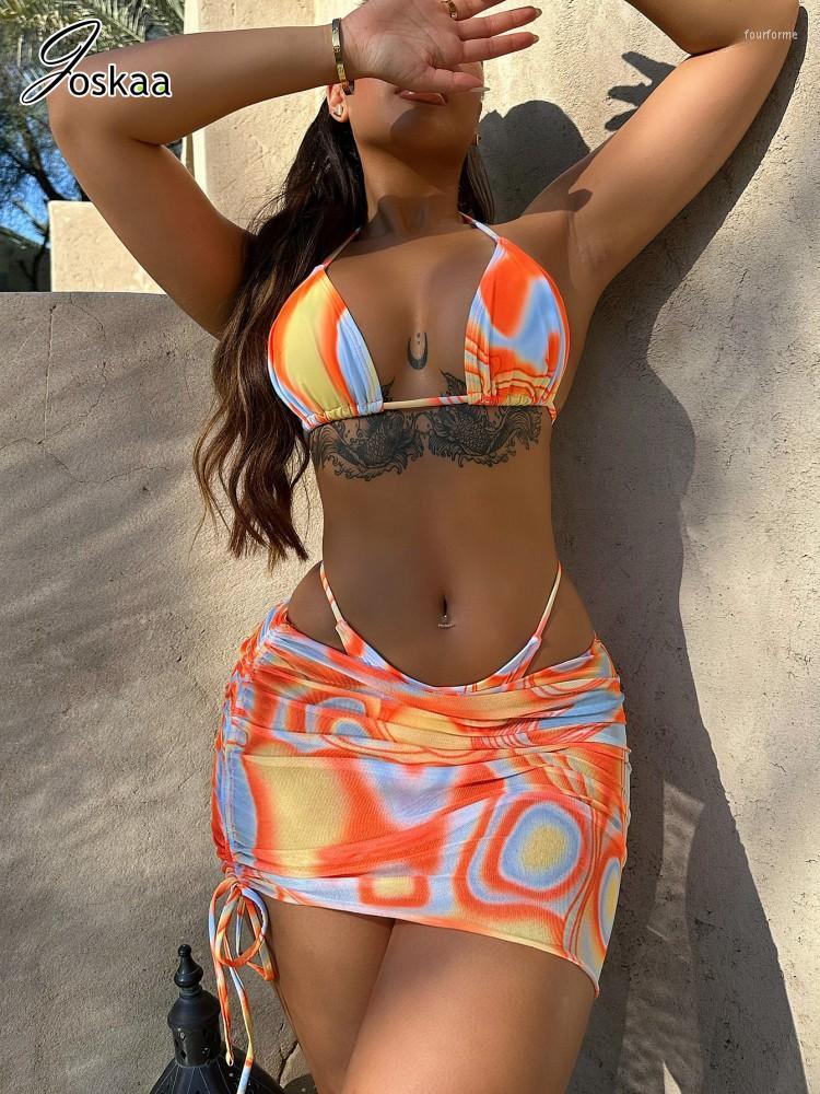 Women' Swimwear Joskaa Print Orange 3 Piece Set Women Summer 2023 Sexy Halter Bikini With Sheer Mesh Mini Skirt Matching Swimsuit
Women' Swimwear Joskaa Print Orange 3 Piece Set Women Summer 2023 Sexy Halter Bikini With Sheer Mesh Mini Skirt Matching Swimsuit
