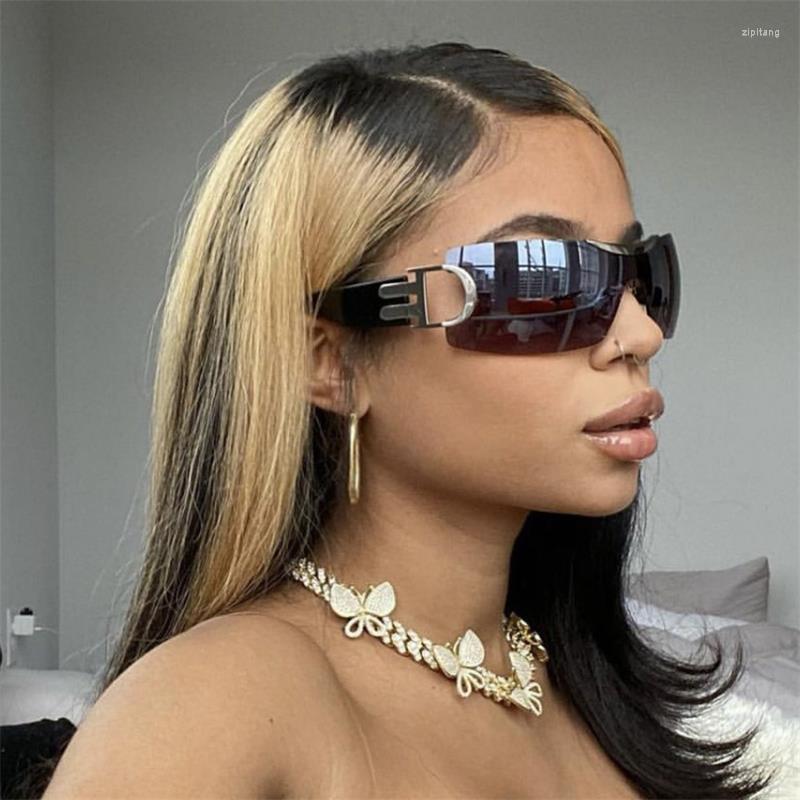 Sunglasses Trendy Rimless Goggle Women Punk Sport Futuristic Y2k Sun Glasses Men UV400 One Piece Black Shades Glass
Sunglasses Trendy Rimless Goggle Women Punk Sport Futuristic Y2k Sun Glasses Men UV400 One Piece Black Shades Glass