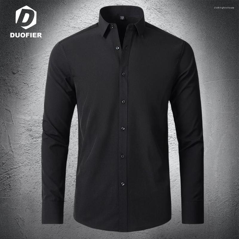 

Men's Casual Shirts Men's Shirt Spring Luxury Hangs Well Long Sleeve Tops Slim Super Elasticity Business Dress Solid Formal Social, C3102purple