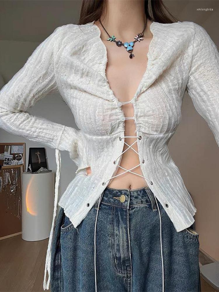 Women' T Shirts Y2k T-shirts Women Long Sleeve Lace Up Shirt Female Fashion V Neck Silm Tees Streetwear Ladies Sexy Tshirt Top Spring, Apricot
Women' T Shirts Y2k T-shirts Women Long Sleeve Lace Up Shirt Female Fashion V Neck Silm Tees Streetwear Ladies Sexy Tshirt Top Spring, Apricot