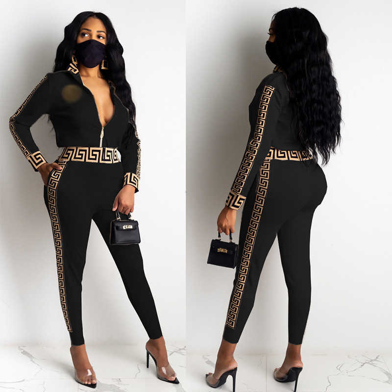 Women Designers tracksuits Clothes 2023 Spring and summer New brand Sports Fashion Digital Printing Black blue Two Piece Set