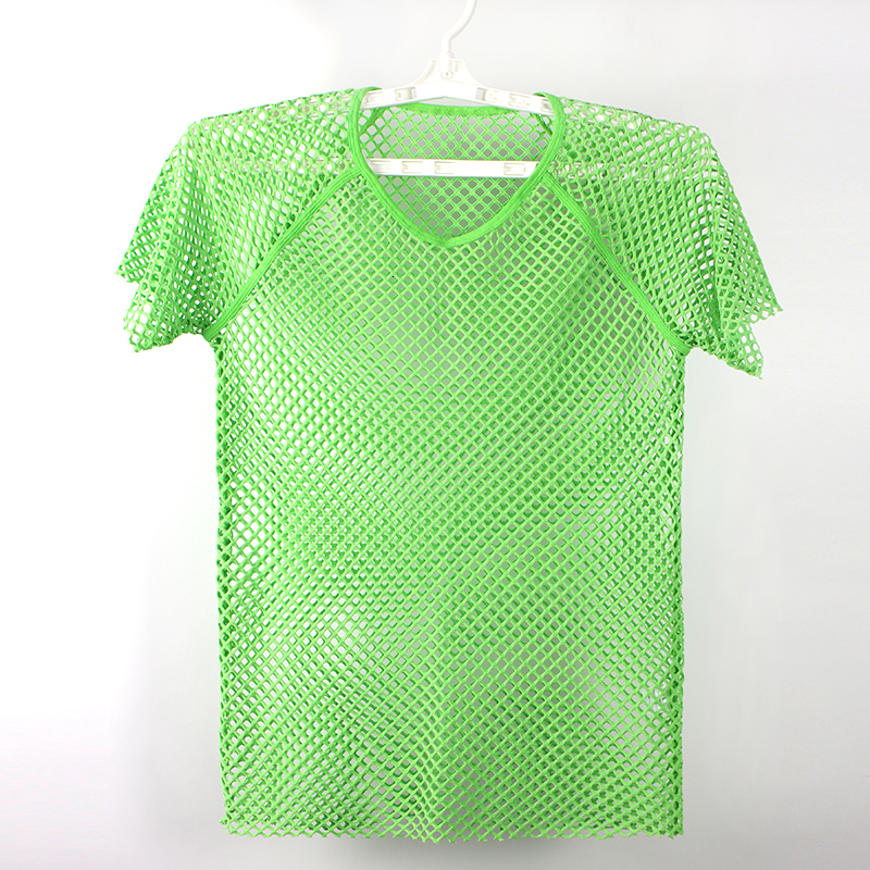 Men's T-Shirts Mens Sexy Mesh See-Through Shirts Short Sleeve Nightclub Sheer Tops Shirt Costume Fish Net t-Shirt 230606