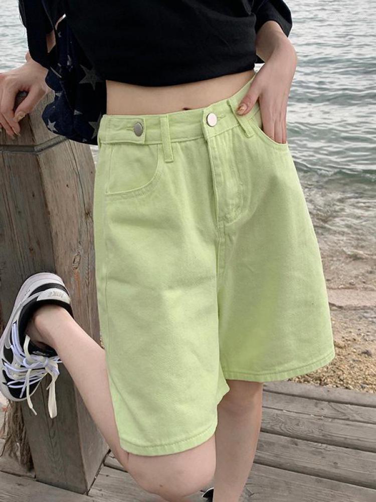 Women's Shorts GUUZYUVIZ Loose Feminino Summer High Waist Straight Wide Legs Jeans Women Korean Solid Short Pants, Green
Women's Shorts GUUZYUVIZ Loose Feminino Summer High Waist Straight Wide Legs Jeans Women Korean Solid Short Pants, Green