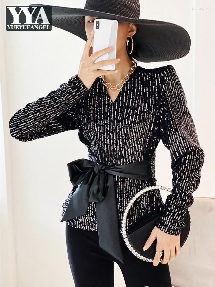 Women's T Shirts Vintage French Style Elegant Office Lady Bling Sequined T-Shirt V-Neck Slim Long Sleeve Designer Bowknot Party Women Tops, Black
Women's T Shirts Vintage French Style Elegant Office Lady Bling Sequined T-Shirt V-Neck Slim Long Sleeve Designer Bowknot Party Women Tops, Black