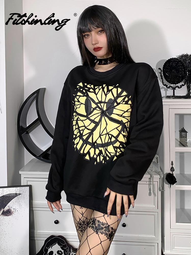 Women' Hoodies Fitshinling Goth Hoodie Printed Broken Smile Loose Cropped Feminino Street Style Gothic Dark Punk Top Negative Female, Black
Women' Hoodies Fitshinling Goth Hoodie Printed Broken Smile Loose Cropped Feminino Street Style Gothic Dark Punk Top Negative Female, Black