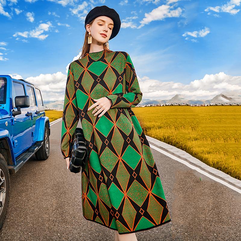 Casual Dresses Knitted Half Height Collar Dress Women Autumn And Winter 2023 Loose Medium Length Diamond Check Print Sweater -XL, Army green
Casual Dresses Knitted Half Height Collar Dress Women Autumn And Winter 2023 Loose Medium Length Diamond Check Print Sweater -XL, Army green