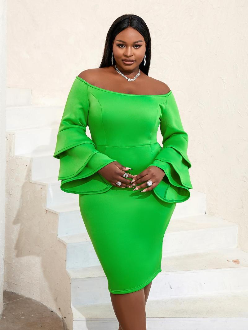 Casual Dresses AOMEI Green Dress Women Party Off Shoulder Flare Sleeve Sexy Christmas Bodycon Pencil Midi African Event Birthday Robe
Casual Dresses AOMEI Green Dress Women Party Off Shoulder Flare Sleeve Sexy Christmas Bodycon Pencil Midi African Event Birthday Robe