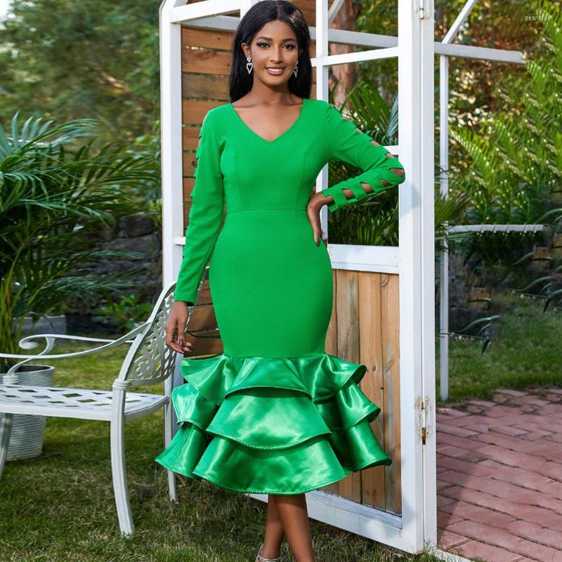 Casual Dresses Green Mermaid Bodycon Dress Hollow Out Long Sleeve Cut Ruffles Formal Evening Party For Women 2023 Elegant, Green dress
Casual Dresses Green Mermaid Bodycon Dress Hollow Out Long Sleeve Cut Ruffles Formal Evening Party For Women 2023 Elegant, Green dress