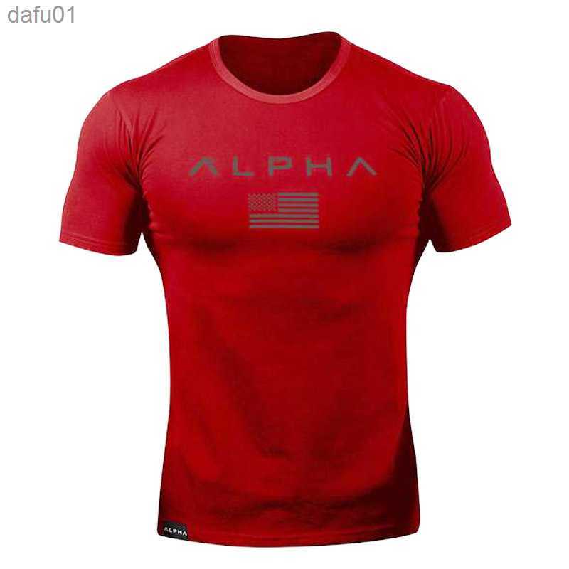FOCUSFIT Spring and Summer Pure Color Printing Sports Fitness Short-sleeved T-shirt Men's O Neck Stretch Training Exercise 3XL L230520