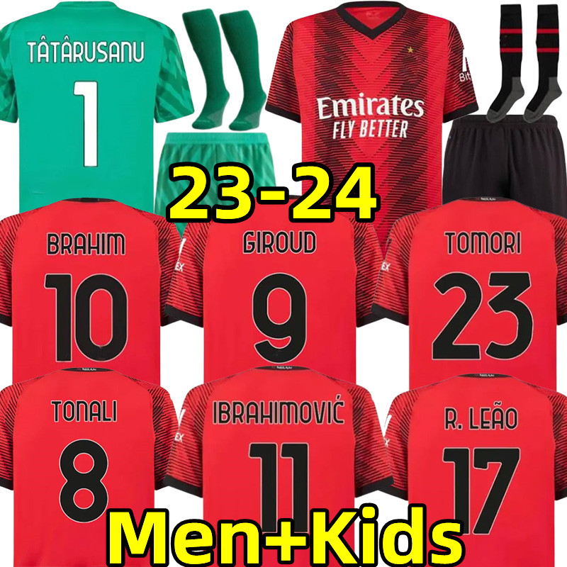 23 24 soccer jerseys IBRAHIMOVIC GIROUD TOMORI AC MILANS R. LEAO Origi TONALI BENNACER REBIC THEO goalkeeper MAIGNAN Kalulu 2023 2024 football shirt men kids kits sets, 23-24 gk patch
23 24 soccer jerseys IBRAHIMOVIC GIROUD TOMORI AC MILANS R. LEAO Origi TONALI BENNACER REBIC THEO goalkeeper MAIGNAN Kalulu 2023 2024 football shirt men kids kits sets, 23-24 gk patch