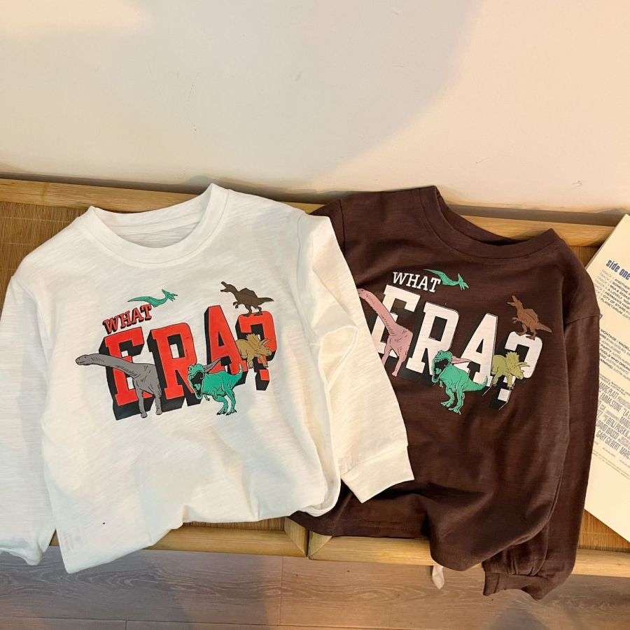 Spring and Autumn New Children's T-shirt Round Neck Long Sleeve Casual Boys' Clothing Outdoor Jogging Sports T-shirt Dinosaur Print Baby Clothing 2 to 14 Years Old, White
Spring and Autumn New Children's T-shirt Round Neck Long Sleeve Casual Boys' Clothing Outdoor Jogging Sports T-shirt Dinosaur Print Baby Clothing 2 to 14 Years Old, White