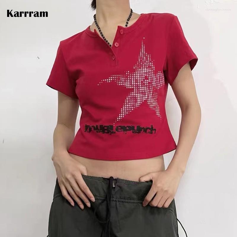 Women' T Shirts Karrram Gunge Print Crop Tops Vintage Punk T-shirts Y2k Aesthetics Japanese Harajuku Tee Shirt Korean Fashion Chic, Red
Women' T Shirts Karrram Gunge Print Crop Tops Vintage Punk T-shirts Y2k Aesthetics Japanese Harajuku Tee Shirt Korean Fashion Chic, Red