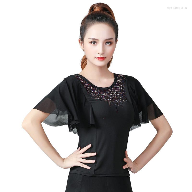 Stage Wear Women Latin Ballroom Blouses Dance Performance Tops Waltz Standard Modern Practice Short Sleeves Salsa Rumba Shirt, Black
Stage Wear Women Latin Ballroom Blouses Dance Performance Tops Waltz Standard Modern Practice Short Sleeves Salsa Rumba Shirt, Black
