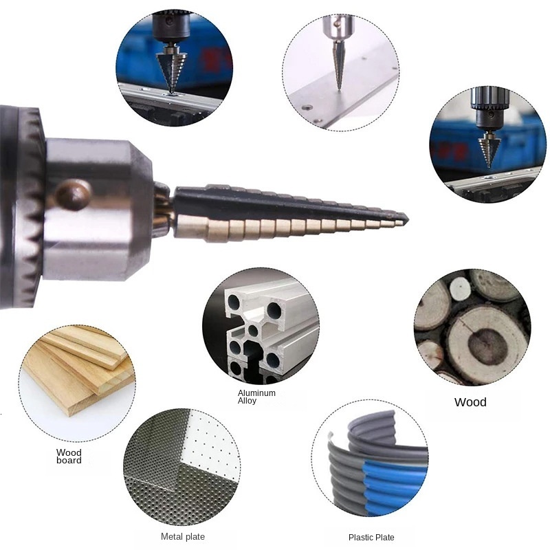 Drill Bits Step Drill Bit Set Hss Cobalt Multiple Hole 50 Sizes Cobalt Conical Carbide Wood Drill Perforator Hole Cutter Tool 230606