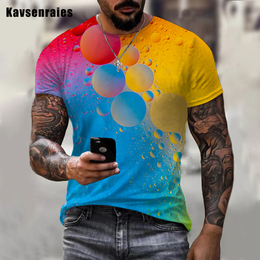 Men's T-Shirts Rainbow Paint Splatter Print T-shirt Men Women Summer Hipster Colorful Ink 3D T Shirt Unisex Street Harajuku Oversized Tops 230606