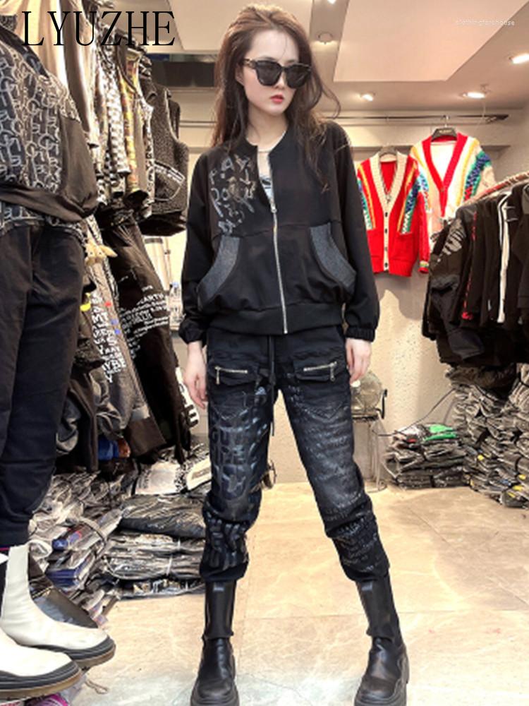 Women' Two Piece Pants LYUZHE 2023 Spring Autumn Women Leisure Fashion Set Letter Printted Pattern Cool Foreign Style Causal Soft LWL256, Black
Women' Two Piece Pants LYUZHE 2023 Spring Autumn Women Leisure Fashion Set Letter Printted Pattern Cool Foreign Style Causal Soft LWL256, Black