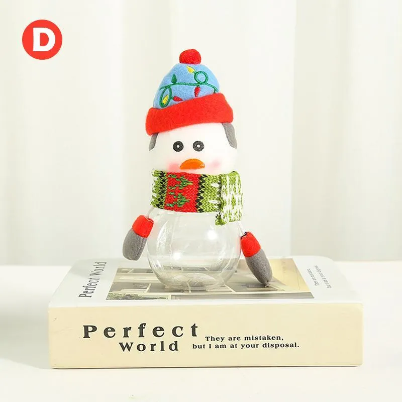 Plastic Jar Christmas Theme Small Gift Bags Candy Box Crafts Home Party Decorations Wholesale JN07