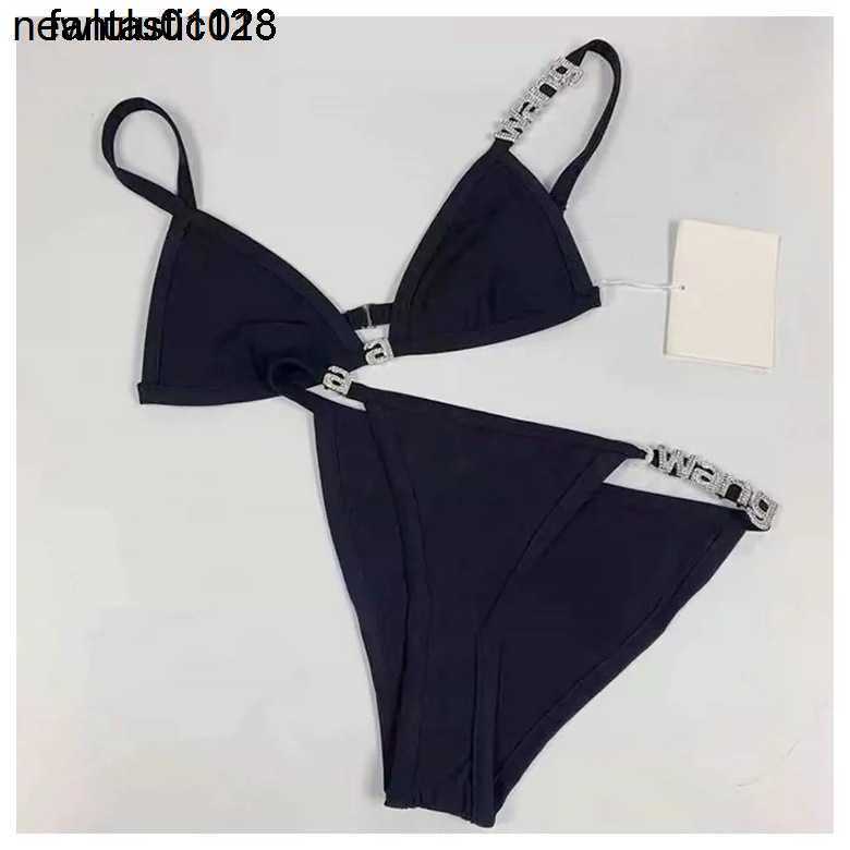 wonmen designer Aw dawangjia 23 spring summer new crystal letter decorative wang bikini rimless underwear swimsuit set, Black
wonmen designer Aw dawangjia 23 spring summer new crystal letter decorative wang bikini rimless underwear swimsuit set, Black