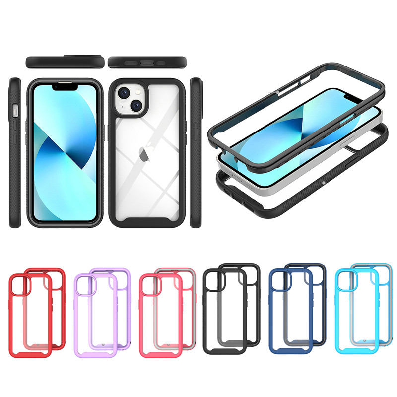 Shockproof Phone Cases for iphone 15 14 13 Mini 12 14 Plus 12 11 XS X XR 6 7 8G SE2 SE3 XS MAX 13 MINI 15 Pro Max 2in1 TPU PC Back Cover