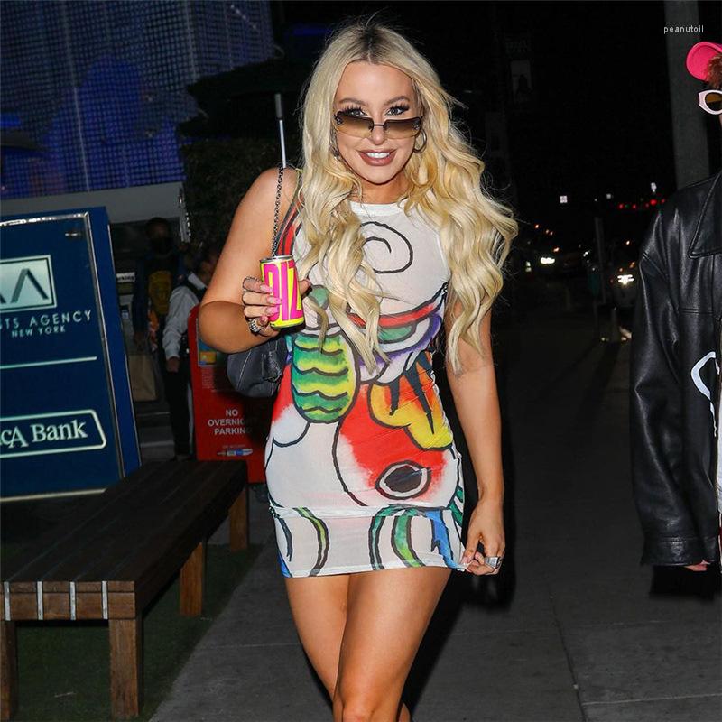 Casual Dresses Y2k Mesh Mini Dress Cartoon Fish Print Women High Street Stretch Bodycon Round Neck Sleeveless Sexy Party Skinny, Multi
Casual Dresses Y2k Mesh Mini Dress Cartoon Fish Print Women High Street Stretch Bodycon Round Neck Sleeveless Sexy Party Skinny, Multi