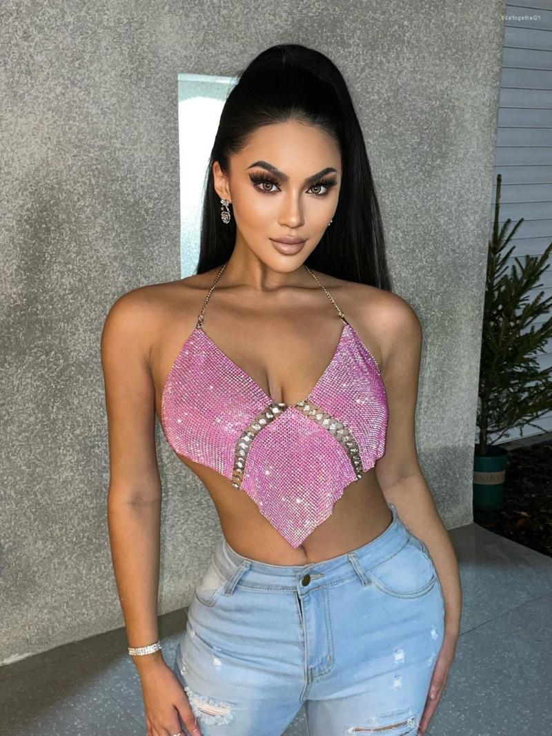 Women's Tanks Shiny Solid Backless V Neck Rhinestone Halter Tank Tops Festival Fashion Glitter Crystal Metal Sequin Patchwork Women Crop Top, Pink
Women's Tanks Shiny Solid Backless V Neck Rhinestone Halter Tank Tops Festival Fashion Glitter Crystal Metal Sequin Patchwork Women Crop Top, Pink