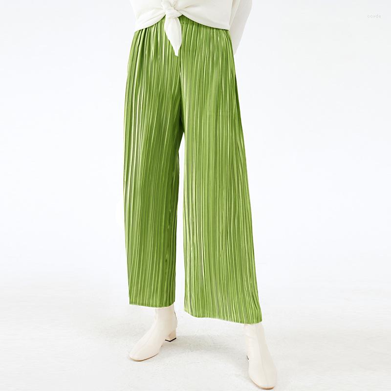 Women's Pants For Woment's Clothing 2023 Spring Elastic Waist Solid Color Wide Leg Trousers Loose Miyake Pleated Clothes, Green
Women's Pants For Woment's Clothing 2023 Spring Elastic Waist Solid Color Wide Leg Trousers Loose Miyake Pleated Clothes, Green