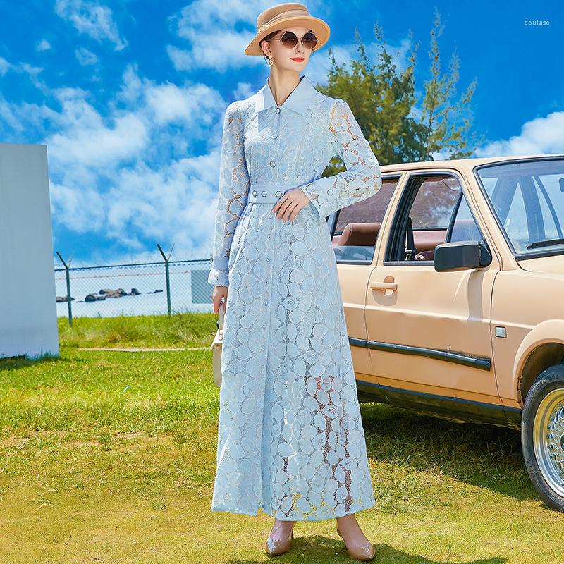 Casual Dresses Office Lady Lace Long Dress Women Adjustable Waist Slim Fit Party Evening For Girls Birthday Turn-down Collar, Blue
Casual Dresses Office Lady Lace Long Dress Women Adjustable Waist Slim Fit Party Evening For Girls Birthday Turn-down Collar, Blue