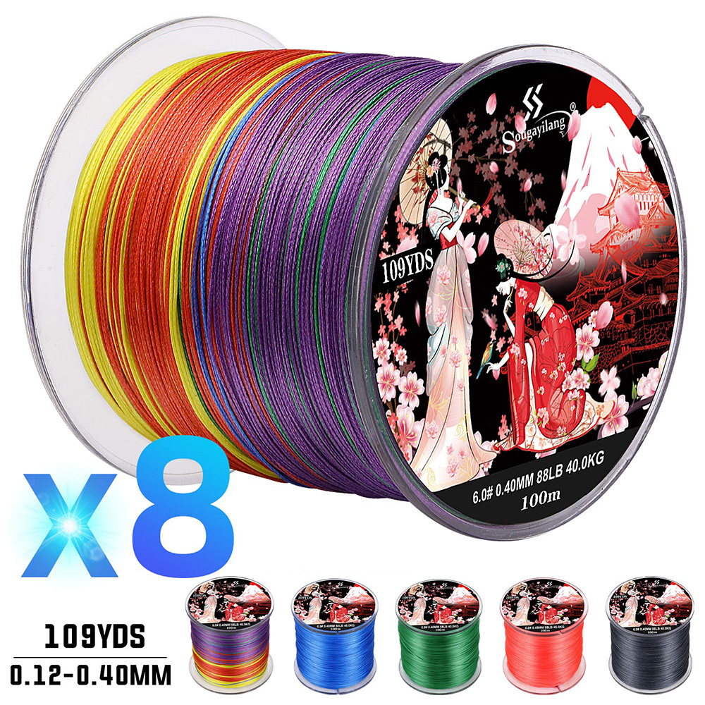 Braid Line Sougayilang 8X Strands Fishing 2288LB Smooth and 100M 300M PE Braided Corrosion resistant Suitable for Carp 230606