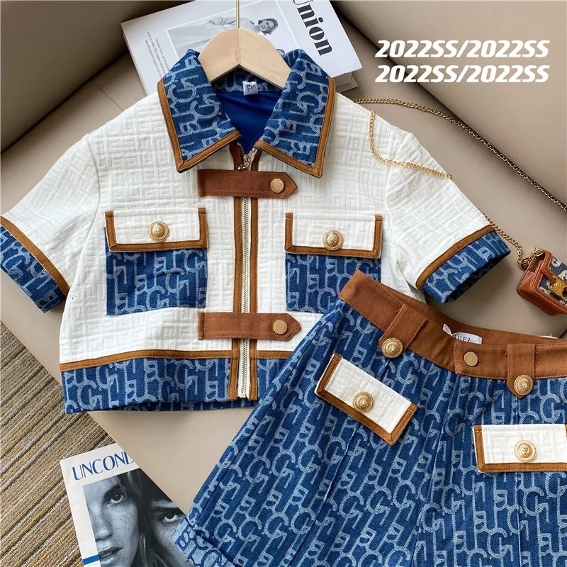 Women's Pants Quality Vintage Classic Suit Women Summer Short Sleeve Zipper Tops High Waist Shorts Two Piece Set Streetwear 230606