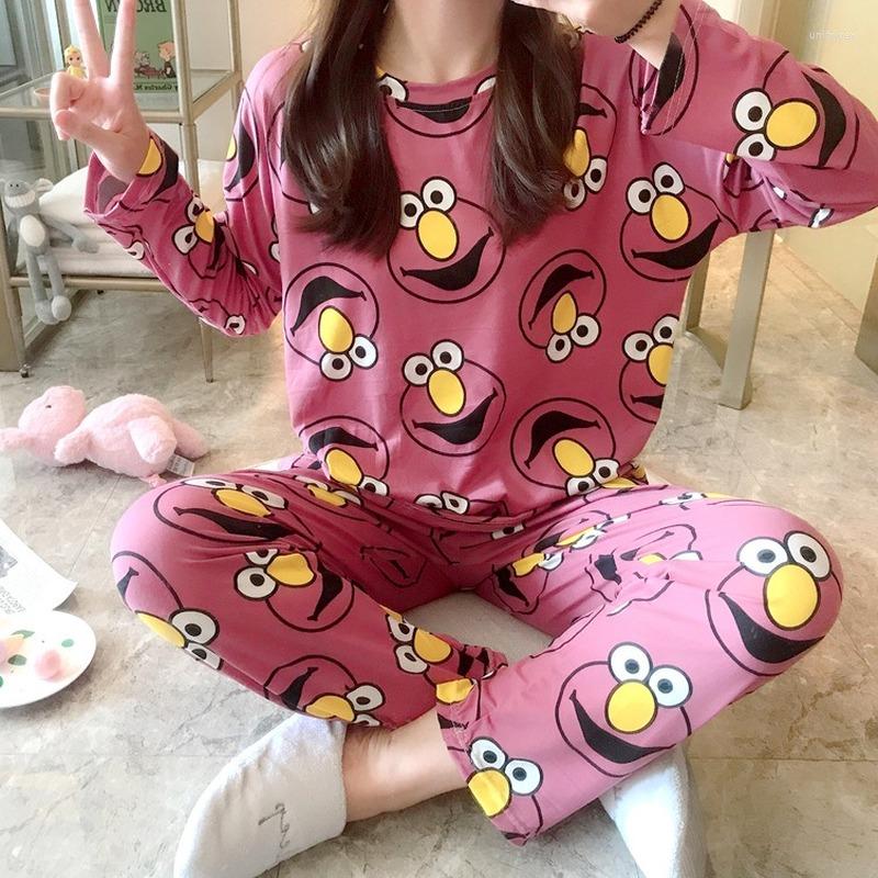 Women's Sleepwear Spring Pajamas Ladies Korean Style Long-sleeved Trousers Home Service Thin Section Women's Loose Large Size Two-piece
Women's Sleepwear Spring Pajamas Ladies Korean Style Long-sleeved Trousers Home Service Thin Section Women's Loose Large Size Two-piece