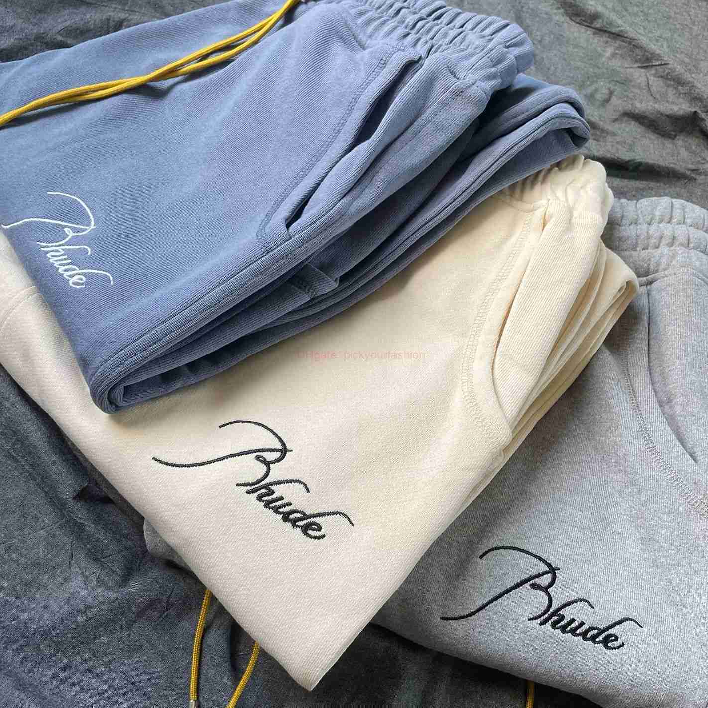 Designer Fashion Clothing Casual Pant Rhude Embroidered Letter Drawstring Terry Guard Pants Summer Mens Womens Pure Cotton Fashion Brand Large Couple Style Street, Apricot
Designer Fashion Clothing Casual Pant Rhude Embroidered Letter Drawstring Terry Guard Pants Summer Mens Womens Pure Cotton Fashion Brand Large Couple Style Street, Apricot