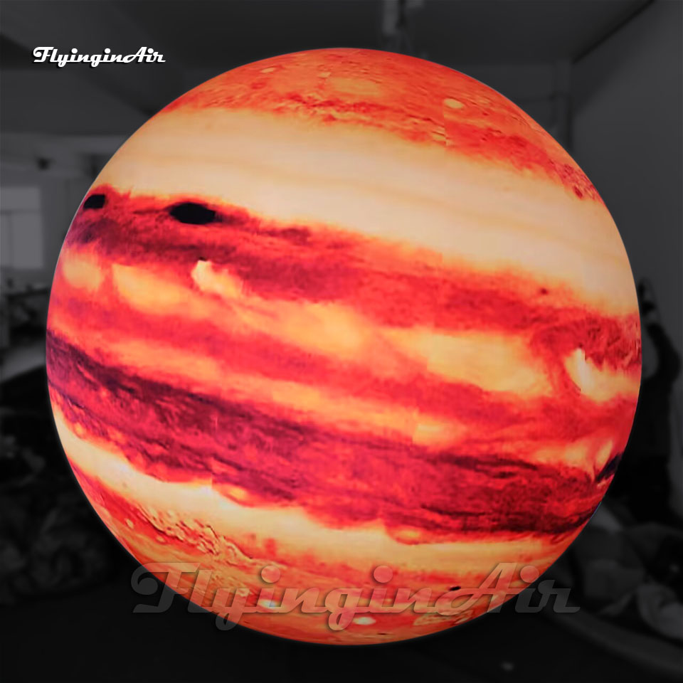 Wonderful Huge Lighting Inflatable Jupiter Ball Solar System Planet Balloon Hanging/Ground Sphere For Museum Ceiling Decoration