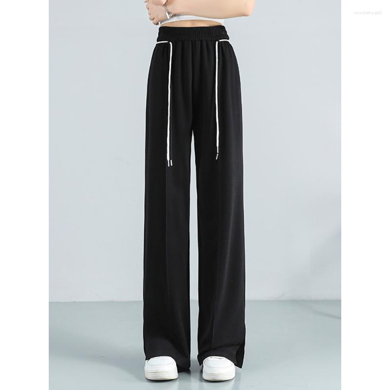 Women' Pants Streetwear Women High Waisted Trousers Drawstring Wide Leg Loose Spring Slit Cut Casual Korean Style Straight Sweatpants, Black
Women' Pants Streetwear Women High Waisted Trousers Drawstring Wide Leg Loose Spring Slit Cut Casual Korean Style Straight Sweatpants, Black