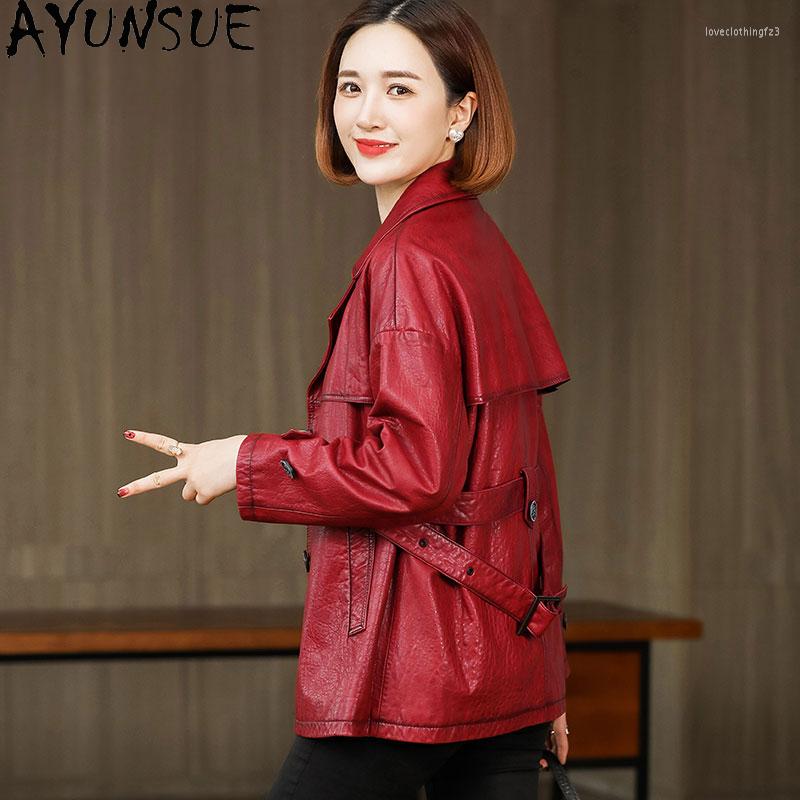 Women' Leather AYUNSUE Genuine Sheepskin Coat Women Elegant Real Jacket Jackets 2023 Korean Belt Streetwear, Red
Women' Leather AYUNSUE Genuine Sheepskin Coat Women Elegant Real Jacket Jackets 2023 Korean Belt Streetwear, Red