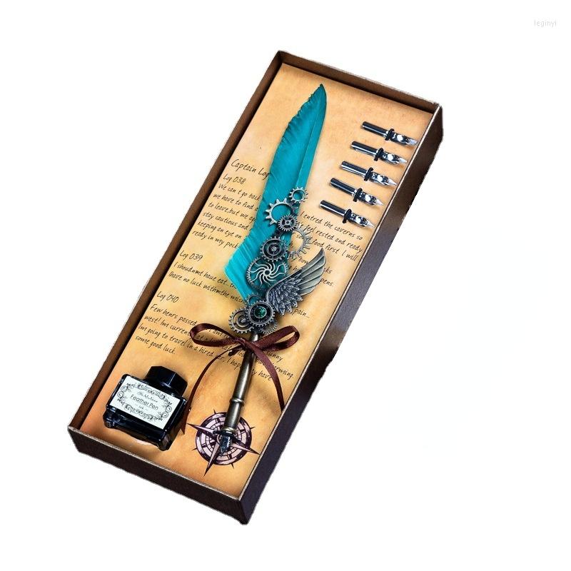 Party Favor Retro Vintage Calligraphy Feather Dip Pen Writing Ink Set Stationery Quill Fountain Pens Creative Gifts
Party Favor Retro Vintage Calligraphy Feather Dip Pen Writing Ink Set Stationery Quill Fountain Pens Creative Gifts
