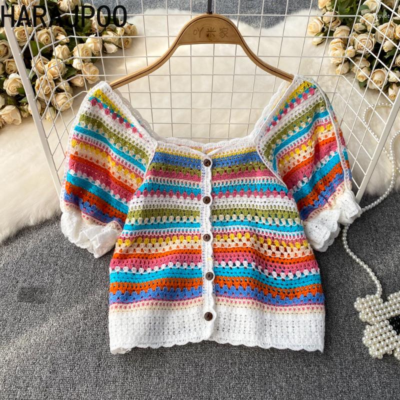 Women's Knits Harajpoo 2023 Summer Women Cardigan Temperament French Sweet Spicy Rainbow Square Neck Single Breasted Hollow Knitted Short, Brown
Women's Knits Harajpoo 2023 Summer Women Cardigan Temperament French Sweet Spicy Rainbow Square Neck Single Breasted Hollow Knitted Short, Brown