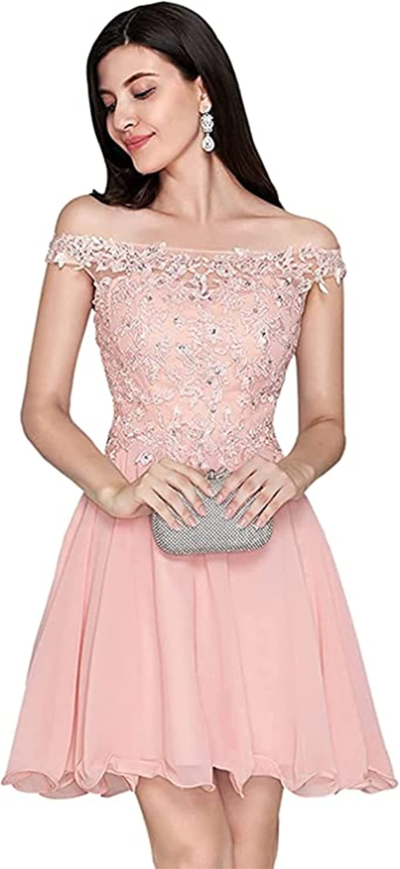 Short Homecoming Dresses Bateau Sequins Appliques A-Line Party Gowns Princess Plus Size Mini Birthday Prom Graudation Cocktail Party Gowns 48