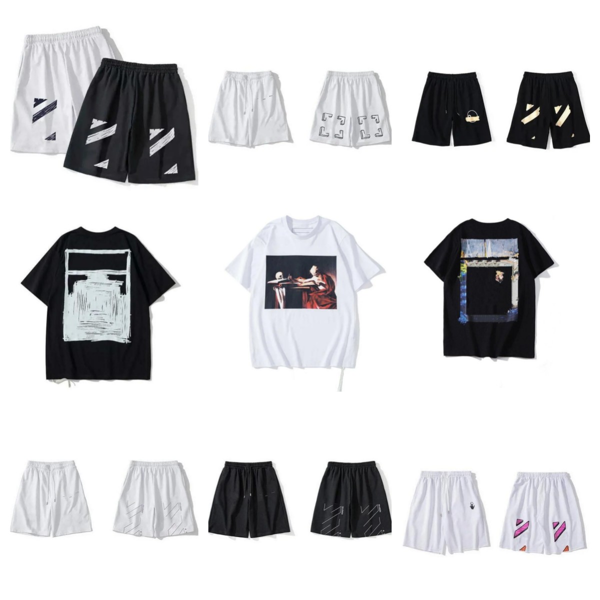 Summer Fashion Offes Shorts Loose Men' Brand Luxury Designer Casual Sports Pants Arrow Printed Reflective Stripe Short Black Gym Sweatpants Women Capris, Custqw121
Summer Fashion Offes Shorts Loose Men' Brand Luxury Designer Casual Sports Pants Arrow Printed Reflective Stripe Short Black Gym Sweatpants Women Capris, Custqw121