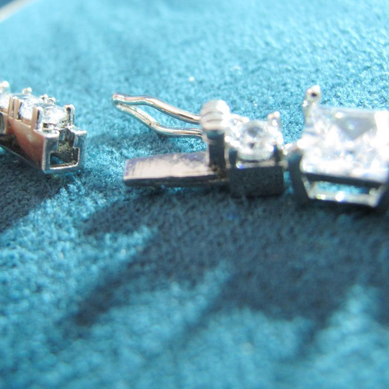 Pendant Necklaces KQDANCE Simulated 15mm Square Emerald Green Yellow Pink Diamond Tennis Necklace For Women Silver Gold plated Jewelry 230607