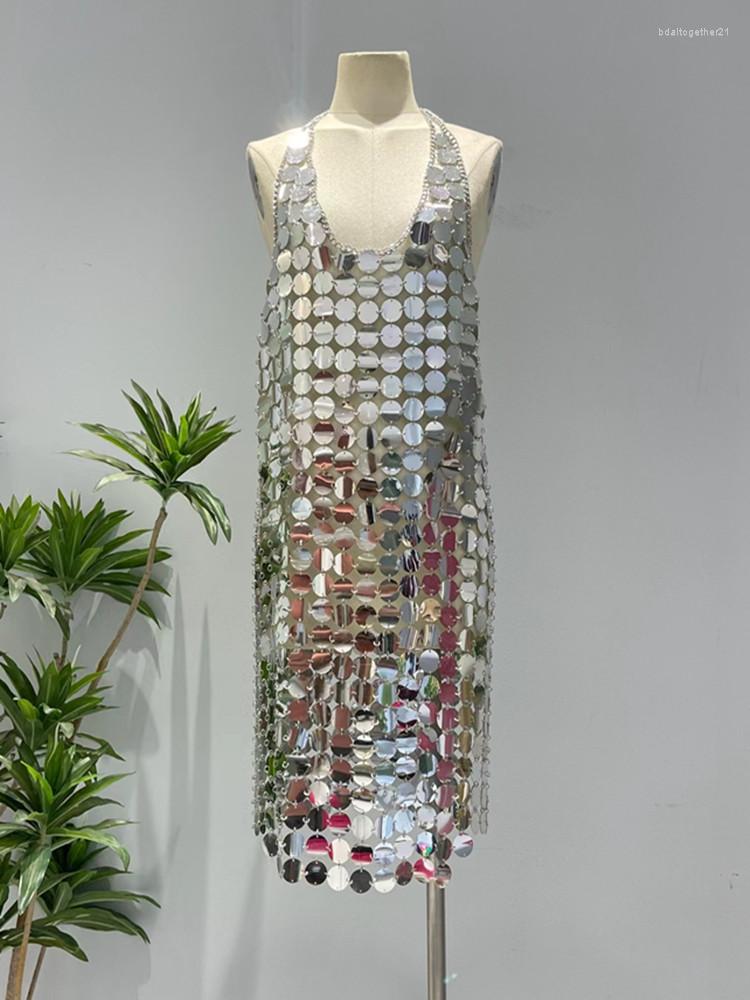 Casual Dresses DALMAZZO Summer Designer Fashion Hollow Out Sequins Long Dress Women Pullover Halter Sexy Backless Stage Vestidos 2023, Picture color
Casual Dresses DALMAZZO Summer Designer Fashion Hollow Out Sequins Long Dress Women Pullover Halter Sexy Backless Stage Vestidos 2023, Picture color
