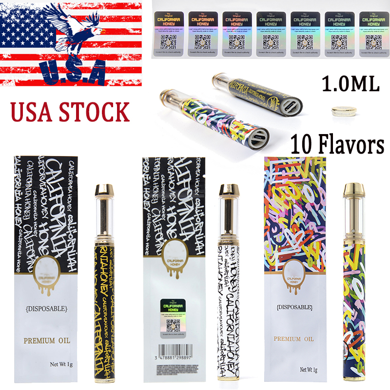 USA Stock California Honey Disposable Vape Pen 1.0ml Empty E Cigarettes 530mah Rechargeable Disposable Cartridge Oil Device 10 Flavors Available
USA Stock California Honey Disposable Vape Pen 1.0ml Empty E Cigarettes 530mah Rechargeable Disposable Cartridge Oil Device 10 Flavors Available