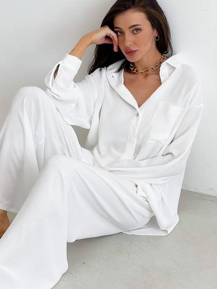 Women' Sleepwear Loose Women' Home Clothes 2 Piece Sets Long Sleeve Turn Down Collar Female Casual Trouser Suits Spring 2023, Blue
Women' Sleepwear Loose Women' Home Clothes 2 Piece Sets Long Sleeve Turn Down Collar Female Casual Trouser Suits Spring 2023, Blue