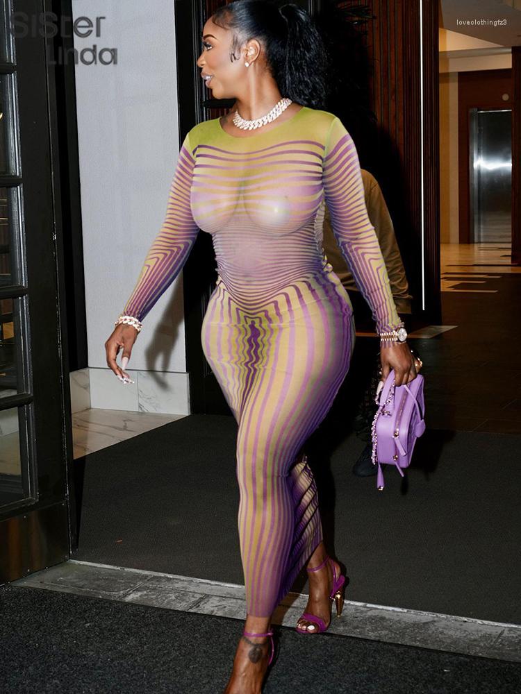 Casual Dresses Sisterlinda Fashion Striped Print Maxi Dress Women Full Sleeve Skinny Elastic Sexy See-Through Party Robe Lady Vestidos DE, Pink
Casual Dresses Sisterlinda Fashion Striped Print Maxi Dress Women Full Sleeve Skinny Elastic Sexy See-Through Party Robe Lady Vestidos DE, Pink