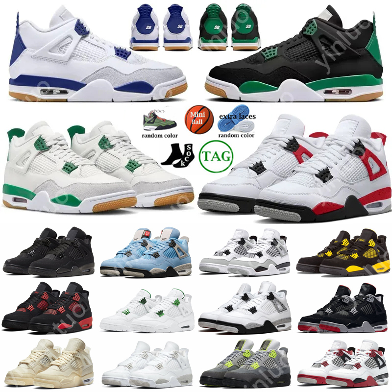 

Jumpman 4 4s Basketball Shoes for Retro Women Pine Green Sb Military Black Cat Sail Red Thunder White Oreo Cool Grey Blue University Seafoam Mens Sports Sneakers 36-47, 51