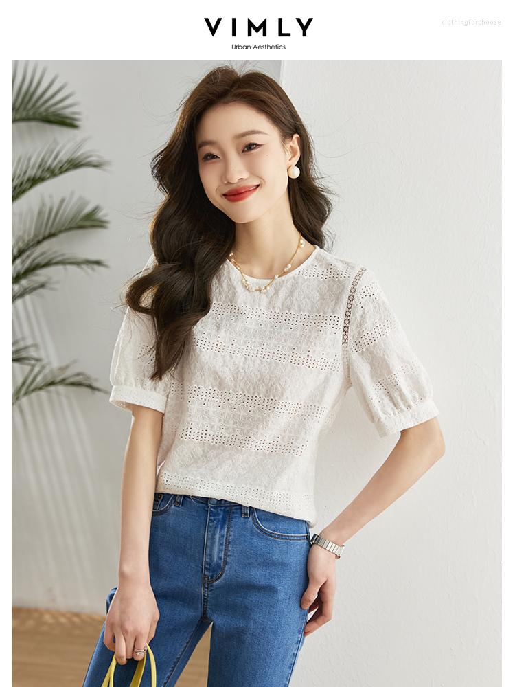 Women' Blouses Vimly French Vintage Cotton Shirt For Women 2023 Summer Fashion Embroidery Lace Splicing Short Sleeve White Blouse Clothing
Women' Blouses Vimly French Vintage Cotton Shirt For Women 2023 Summer Fashion Embroidery Lace Splicing Short Sleeve White Blouse Clothing